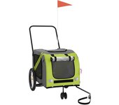 vidaXL Remolque de Bicicleta Mascotas Carrito Hierro Tela Oxford Color Amarillo,  Azul,  Gris y mas