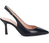 Sangiorgio Slingback en cuero negro con tacón medio S181R