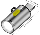 Type-C LED Handheld Strong Light Pocket Keychain Flashlight Mini Flashlight Small Torch Light Outdoor Hiking Camping Accessories