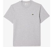 Camiseta Gris Lacoste de Corte Clásico de Punto de Algodón