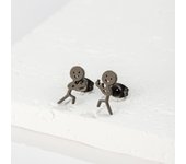 1 Pair Hip Hop Middle Finger Stickman Earrings Stainless Steel Women Girls Cute Trendy Stud Earrings Jewelry Gift