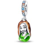 New In 925 Silver-Plated Art Flowers Oil Painting Charms Beads Pendant Fit Pandora Original Bracelets DIY Birthday Jewelry Gift