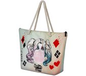 DC Comics Harley Quinn Mad Love Soleil Beach Bag, Beige
