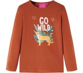 Camiseta infantil de manga larga 104 en color Rosa claro/Azul marino/Coñac