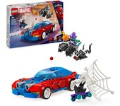 LEGO Marvel Coche de Carreras de Spider-Man y Duende Verde Venomizado, Persecución con Minifiguras de Superhéroes y Vehículo de Juguete de Construcción, Regalo para Niños y Niñas de 7 Años o Más 76279