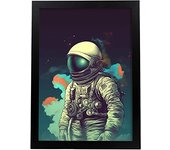 Nacnic Póster Dios Es Un Astronauta - Impresión en Papel de 250 Gr/m² - Marco de Madera MDF - Colgable y Apoyable