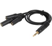 Cable de extensión de audio universal de 3,5 mm (1 a 3 vías), PVC, 1 macho a 3 hembras.