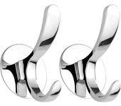 Colgador para Toallas de Acero Inoxidable Ganchos Adhesivos Percha para Abrigos o Albornoces Adhesivo Organizador de Cocina Toallero sin Taladro 2 Piezas