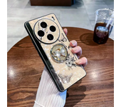 Luxury Mirror Bling Butterfly Holder Plating Phone Case For Vivo X100 X90 X80 X70 Pro S18 S17 S16 S15 12 Pro Shockproof Cover