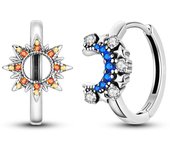 Silver Plated Perfume Star Flower Hoop Earring Original Pendientes For Woman Jewelry