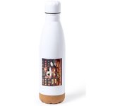 MERCHANDMANIA BIDON 750 ML ACERO INOXIDABLE CON ADORNO DE CORCHO gato herbolista animal profesion herbolisteria tapon seguridad botella