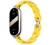 Rubber Strap for Xiaomi Mi Band 9 Stainless Steel Buckle Bracelet for Miband 9 NFC Fashion Lady Style Replacement Silicone Band