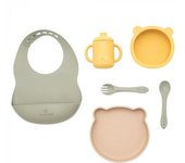 Vajilla  Bebé 7 Piezas Silicona Olmitos Ocre