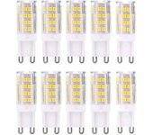Bombillas LED G9, Blanco cálido 3000K 5W G9 LED, paquete de 10