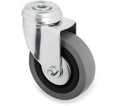 RUEDA GIRATORIA JADE PLUS ARO DE GOMA Ø80 TP ZINCADO PLACAS ANTIHILO Y DOBLE HILERA DE BOLAS.