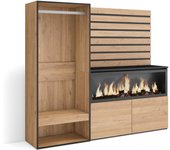 Skraut Home - Aparador - Con almacenamiento - 167x35x145 cm - Dormitorio - Habitación - Chimenea eléctrica XXL led efecto fuego 3d - Vestidor abierto - Estilo Moderno - Varios colores disponibles