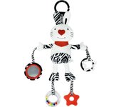 BBSKY - Linda serie de dibujos animados en blanco y negro, campanillas de viento de animales, juguetes para bebés, remolque de cama