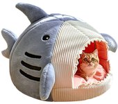 Warm Cat Beds Cartoon Shark Pet Cave Beds Sweet Kittens Basket Cushion Cat Pillow Mat Tent Puppy Nest Cave Pet Goods