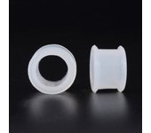 1Pair 3mm-76mm Big Size Hollow Black Silicone Flexible Double Flared Flesh Ear Tunnel Plugs Gauge Expander Stretchers Jewelry