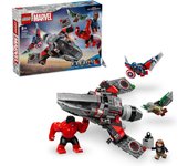 LEGO Marvel Batalla entre el Capitán América y Hulk Rojo, Avión Caza a Reacción de Juguete para Niños y Niñas de 8 Años o Más, Juguetes de Superhéroes con Figuras de Falcon y Ruth Bat-Seraph 76292