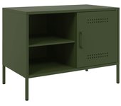 Mueble TV combinadoMueble de TV de acero verde oliva 68x39x50,5 cm