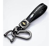 Leather Keychain Hook Key Pendant With Car Brand Logo Spring Buckle & Ring Compatible
