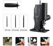 Portable Reciprocating Electric Saw Adapter Electric Drill Modified Tool Attachment with 3 Saw Blades for Wood Metal Cutting