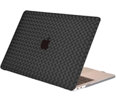 Carcasa para MacBook de Cuero Sintético Trenzado Negro