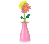 Juego de cepillos universales Creative Sunflower: cepillo de limpieza de cocina con mango largo y base: mantiene las ollas y sartenes limpias en buen estado, color rosa