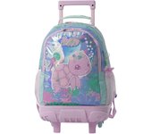 TOTTO Reef Friends M - Mochila Escolar con Ruedas 23L, Color Azul Pastel, Bolsillos Botella, Organizador Interno, Protección Base