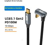 USB3.2 10Gbps 4K USB C to Type C Cable PD 100W 5A Fast Charging Extender Cord For iPhone 15 For MacBook Pro Samsung Steam Deck
