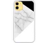Funda compatible con iPhone 11 - Be Unique Funda Gel mármol con blanco y negro