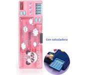 Calculator Stationery Box Creative Gift for Elementary School Students Boy Double-sided Pencil Case Multifunctional