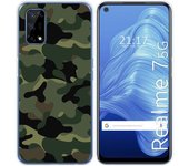 Tumundosmartphone Funda Gel Tpu para Realme 7 5G diseño Camuflaje Dibujos