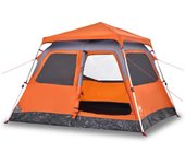 vidaXL Tienda de campaña iglú 4 personas apertura rápida gris/naranja