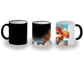 MERCHANDMANIA TAZA MÁGICA ardilla pintora profesion animal pintura mascota magic mug