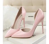 Women Party 7.5cm 10.5cm High Heels Office Patent Leather Pumps Lady Stiletto Low Heels Scarpins Cutout Elegant Orange Red Shoes