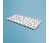 R-Go Tools - Teclado ergonómico R-Go Compact Break, teclado compacto con software de pausa, QWERTY (ES), bluetooth, blanco RGOCOESWLWH