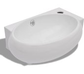 Lavabo con Hueco de Grifo y rebosadero Cerámica Blanco