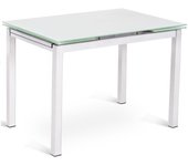 Baud - Mesa Extensible (110/170x75 cm) en cristal Templado Blanco