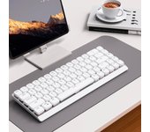 Teclado Mecánico Inalumbrico Tri-Mode Portátil Para Oficina Y Hogar Compatible Con Portátiles Tabletas PCs Iluminación Interruptor ABS de un solo color Rojo