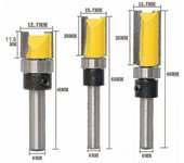 3pcs 6mm Shank Wood Router Bit Template Upper And Lower Bearing 1/2 Blade Template Carpenter-AX