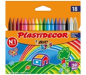 BIC Kids Ceras de Colores para Niños a Partir de 30 Meses - Plastidecor - Colores Surtidos - Material Escolar - 18 Unidad (Paquete de 1)