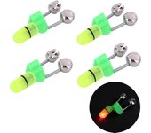 1-10pcs Night Fishing Rod Bite Bait Alarm Light with Twin Bells Ring Fishing Bite Alarm Indicator Carp Fishing Accessories