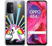 Tumundosmartphone Funda Gel Transparente para Oppo A54 5G / A74 5G diseño Unicornio Dibujos