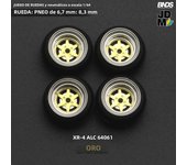 BNDS 1/64 Metal Wheels With Rubber Tires Alloy Design Rims Detail-up Parts JDM VIP Style for Model Vehicle 8.3mm 4pcs Set