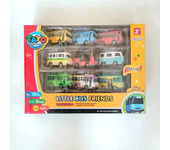 Tayo Bus Toy Truck Set with Traffic Signs - Miniature Vehicle Educational Traffic Safety Playset for Kids Boys Birthday Gifts