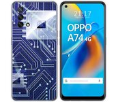 Tumundosmartphone Funda Gel Tpu para Oppo A74 4G diseño Circuito Dibujos