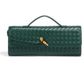 Bolso de mano para mujer, bolso cruzado tejido a mano, bolso de noche de cuero, bolso de hombro de moda