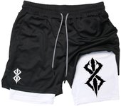 Graphic 2 in 1 Athletic Shorts for Men Gym Workout Running Performance Shorts with Phone Pocket Quick Dry Breathable Lightweight